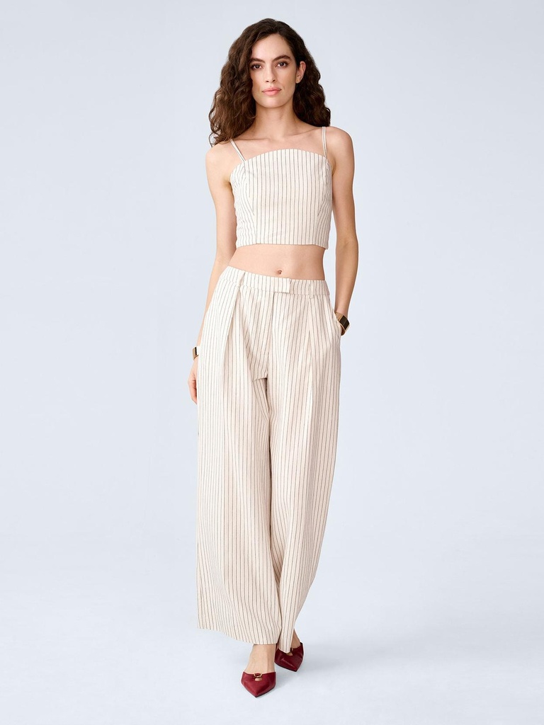 Pearl Trouser in Cream and Black Stripe (6)