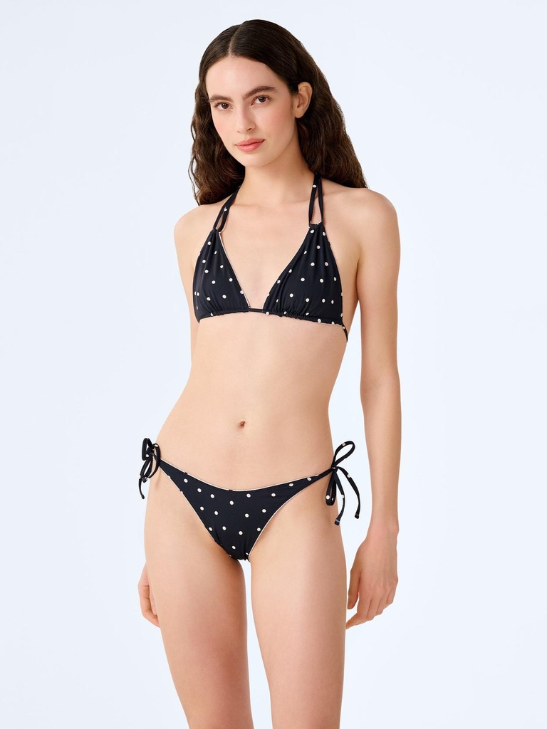 Coral Reversible Bikini Set in White Polka Dot (XS)