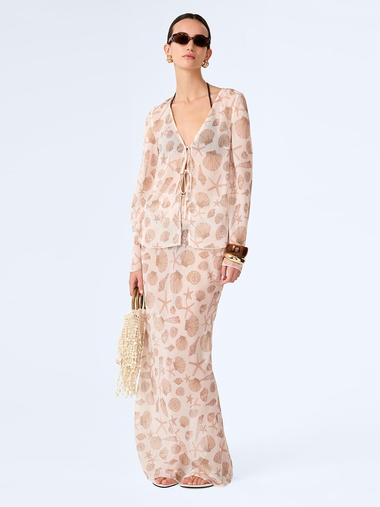 Cierra Skirt in Painterly Shell Print (6)